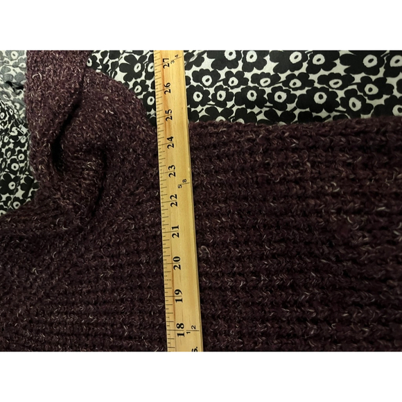 Free People Wool Blend Oversized Dylan Tweedy Purple Cowl Neck Sweater Sz Medium - Picture 6 of 6